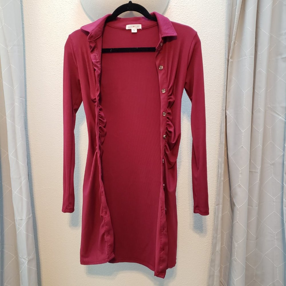 Ultra Flirt Maroon Bodycon Dress - Picture 3 of 9